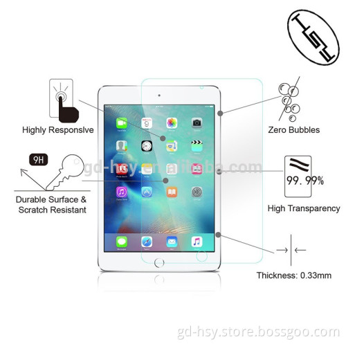 HUYSHE scratch resisitant tempered glass screen 9H protector for Apple ipad mini 4